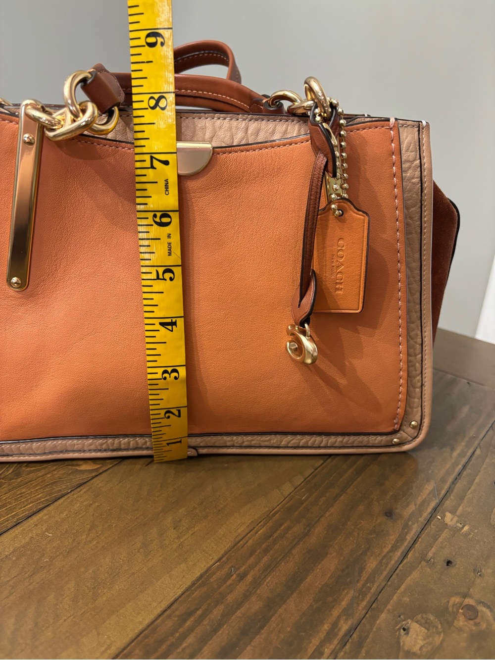 Coach Dreamer Satchel in Sunrise Multi Colorblock Leather and Suede - Picture 13 of 16